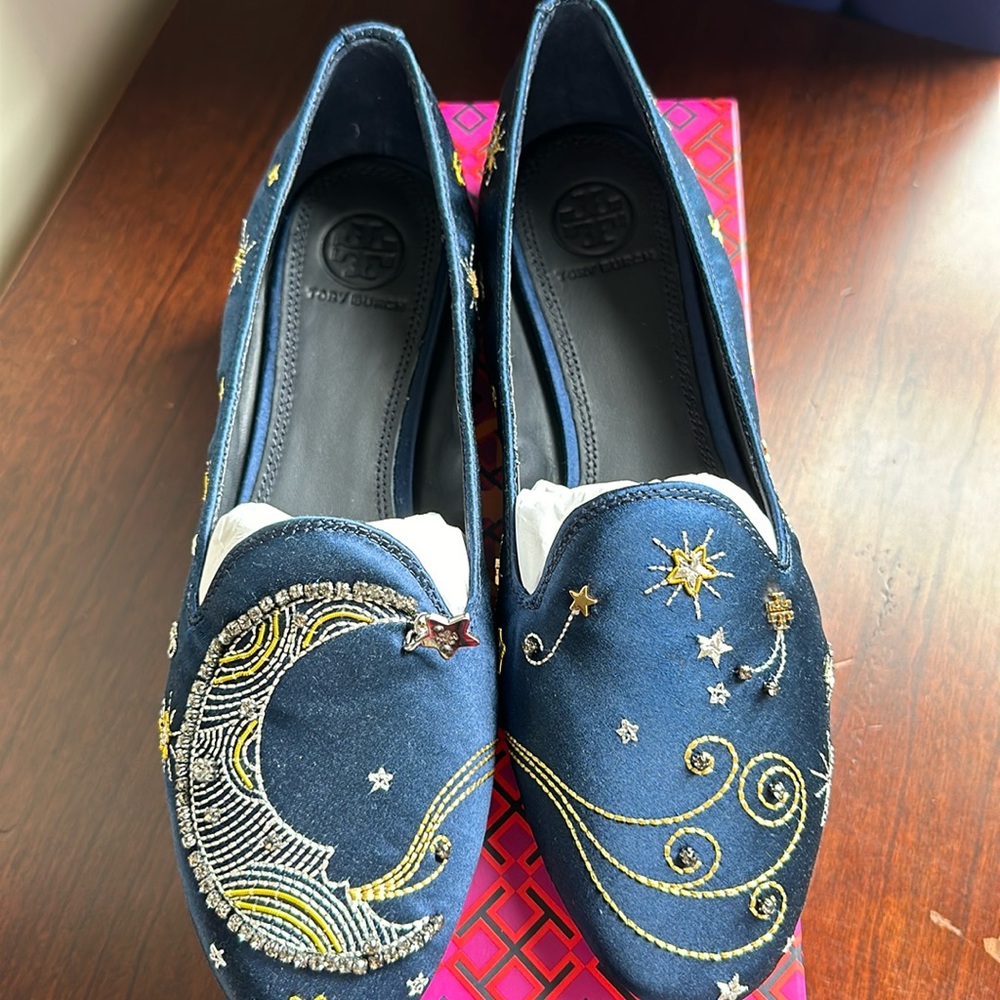 Tory burch satin loafers